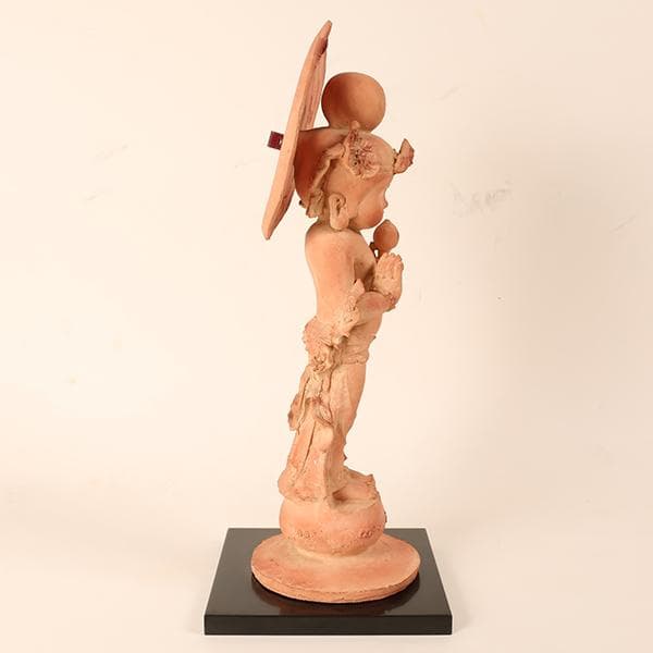 【長橋阿久於　造】　童不動尊　仏師　【陶器置物】