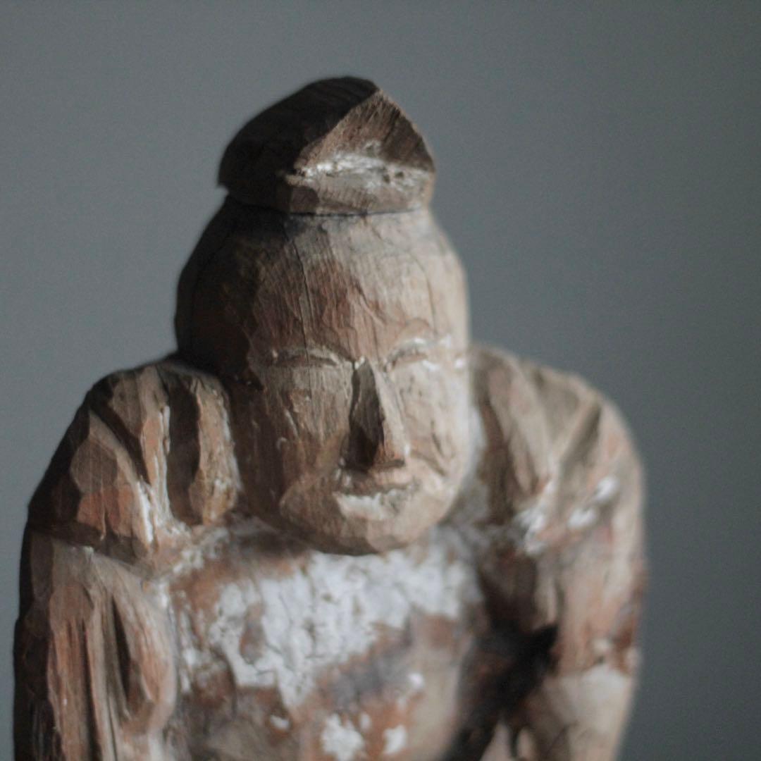 古い 木彫 恵比寿さま 民芸 民衆仏 古美術 古道具ア ンティーク オブジェ