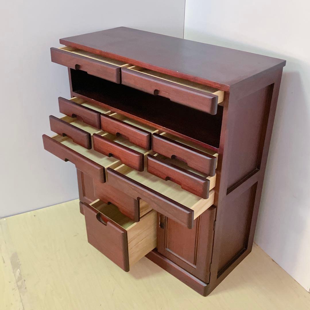 電話台　FAX台　キャビネット　12引き出し　2トビラ　サイドチェスト