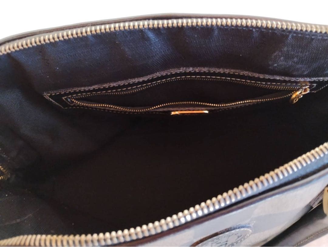 ビンテージ オールド フェンディ ペカン柄ブロックチェック 2wayトートバッグ