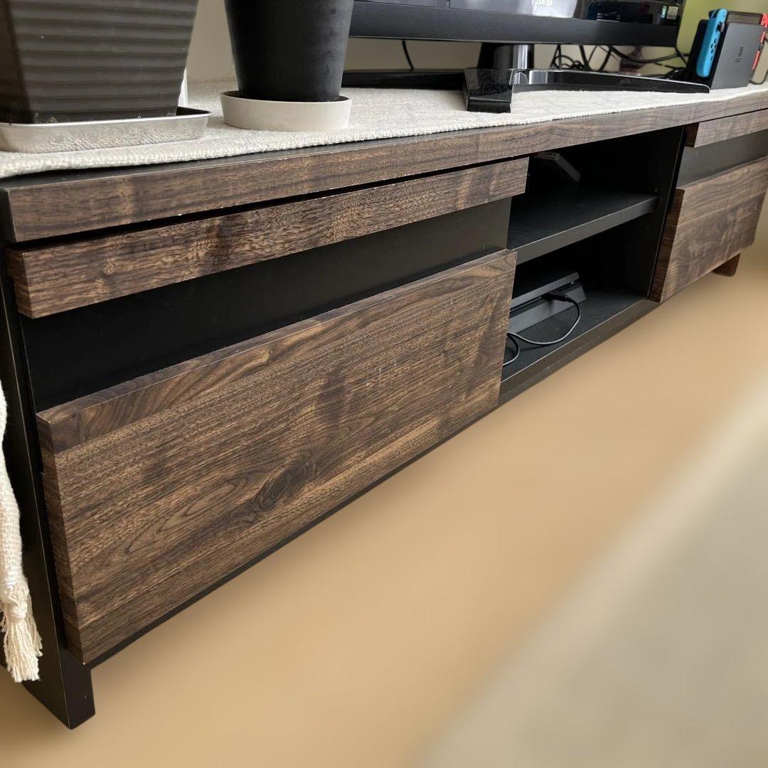 10日で出品終了！ダークブラウン 木製 テレビ台 引き出し式