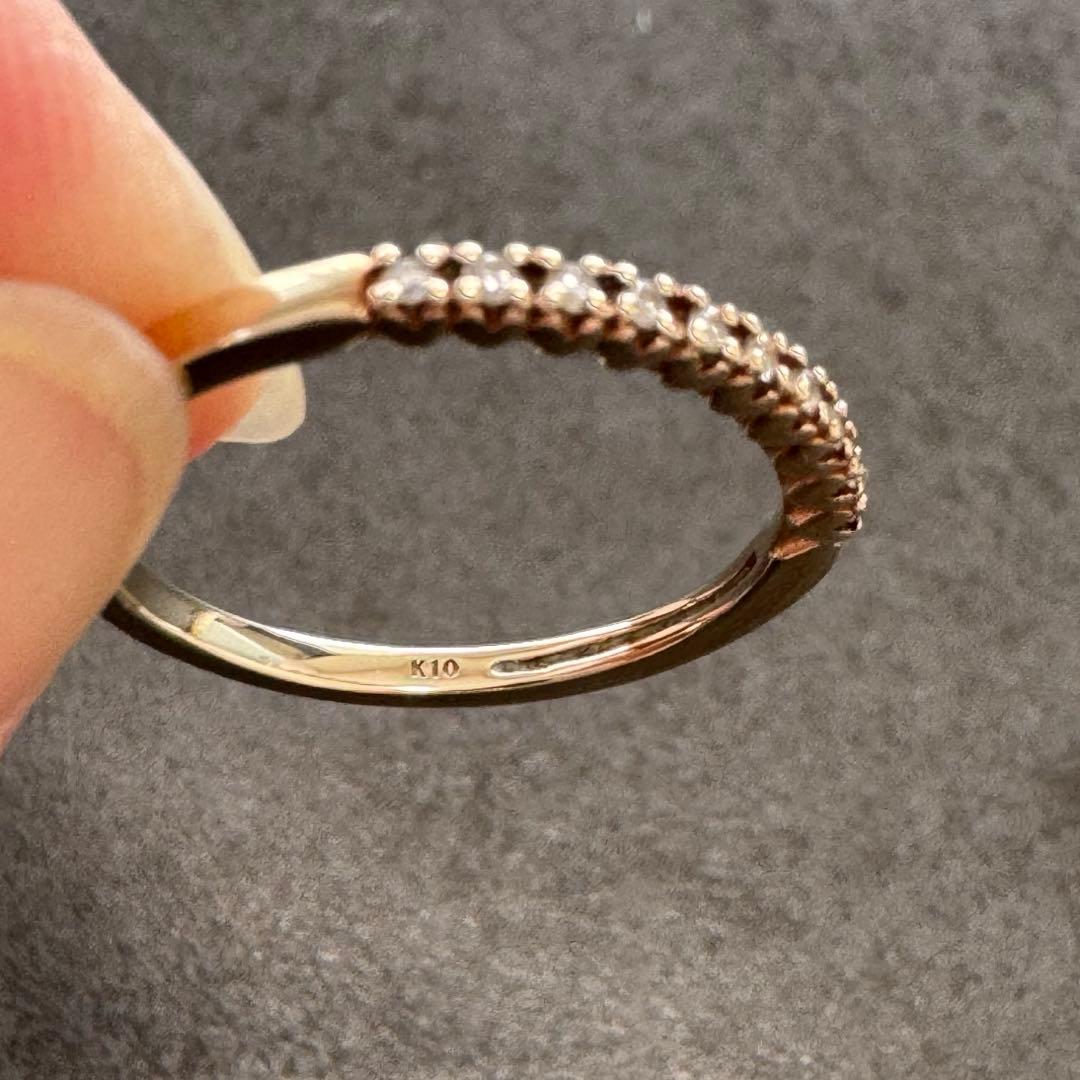 Vendome Aoyama K10 ハーフエタニティハートリング