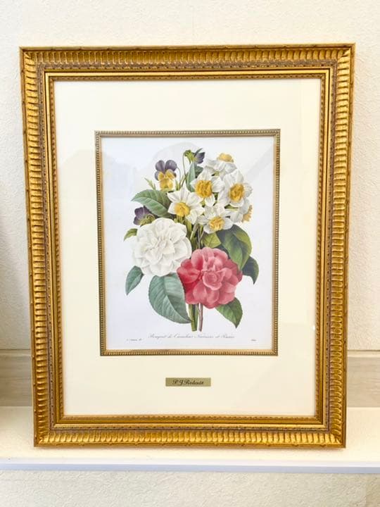 花の絵　ルドゥーテ　カメリア　ブーケ　複製画