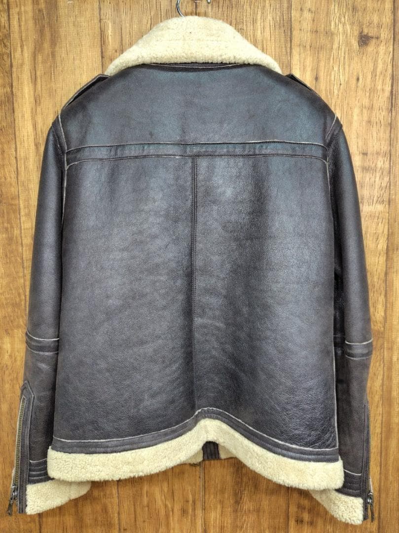 ☆バーバリーブラックレーベル☆リアルムートン フライトジャケット b-3 レザー