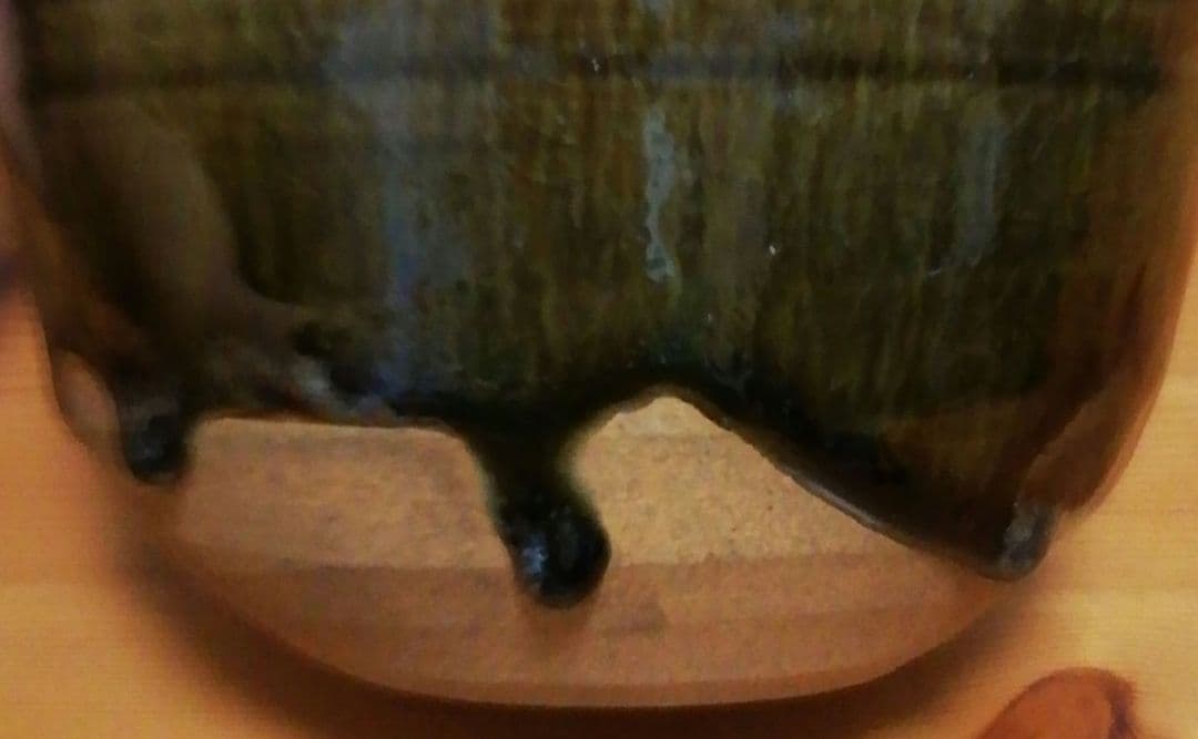 淡々斎書付　膳所焼　陽炎園　竹耳付　水指　共箱　茶道具