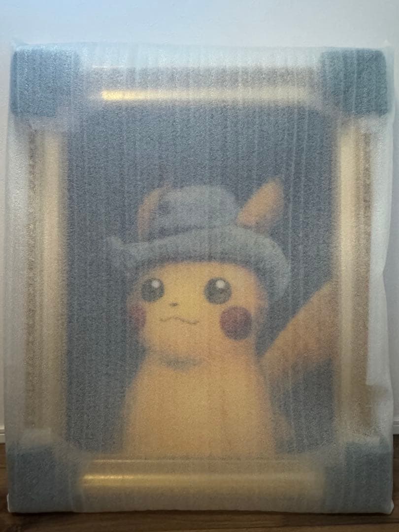 ゴッホピカチュウ　金枠　Mサイズ　キャンバス