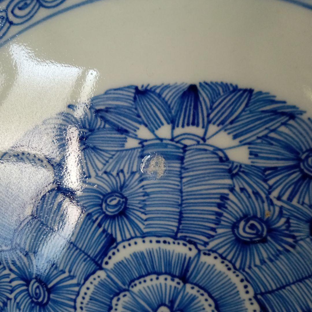 古伊万里　染付　線描き大皿