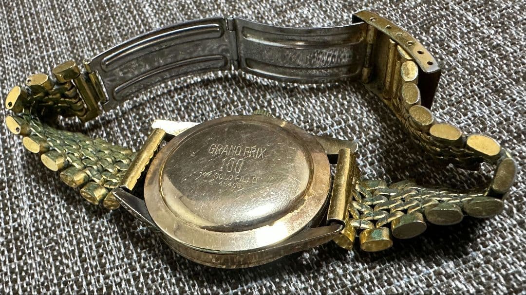 希少 100石 オリエント グランプリ100 トリオスタット 14KGF 動作品