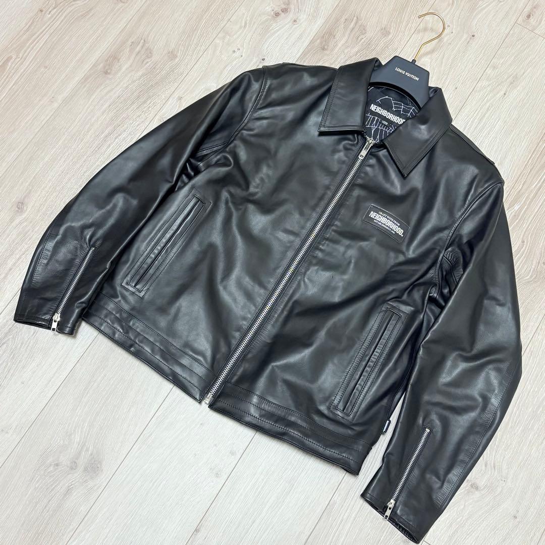 【即完品】ネイバーフッド　シングルレザージャケット　 ライダースジャケット　L