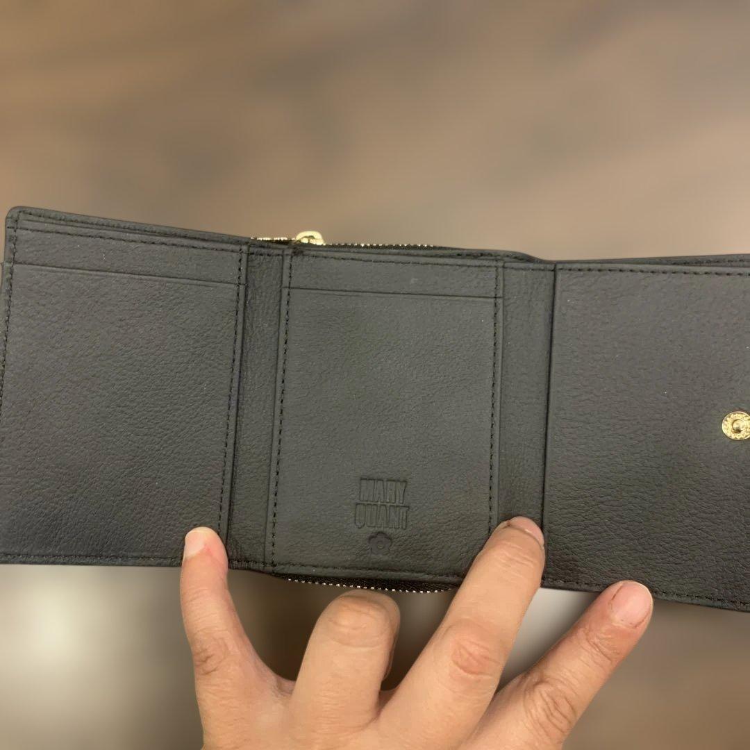 MARY QUANT ハートフロート ミニウォレット（ブラック）