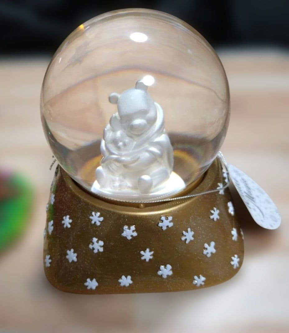 ディズニー くまのプーさん　光るガラスドーム　ティガー&ルー　スノードーム　2点