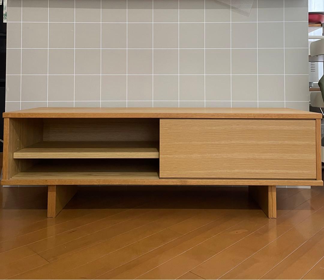 無印良品 オーク材 テレビ台 AVボード 引き出し付き 110cm