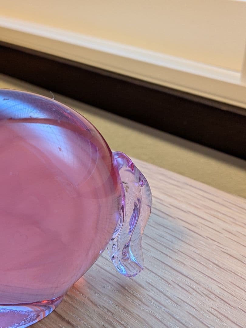 レア　ヴィンテージボヘミアガラスアメジスト色　犬の置物