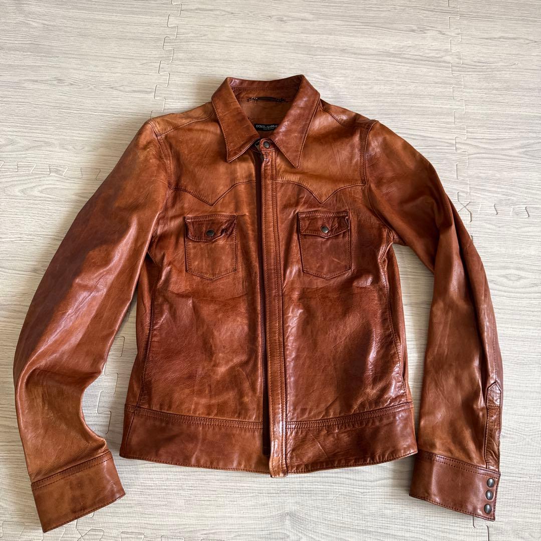 ドルチェアンドガッパーナ レザージャケット サイズ50(L)