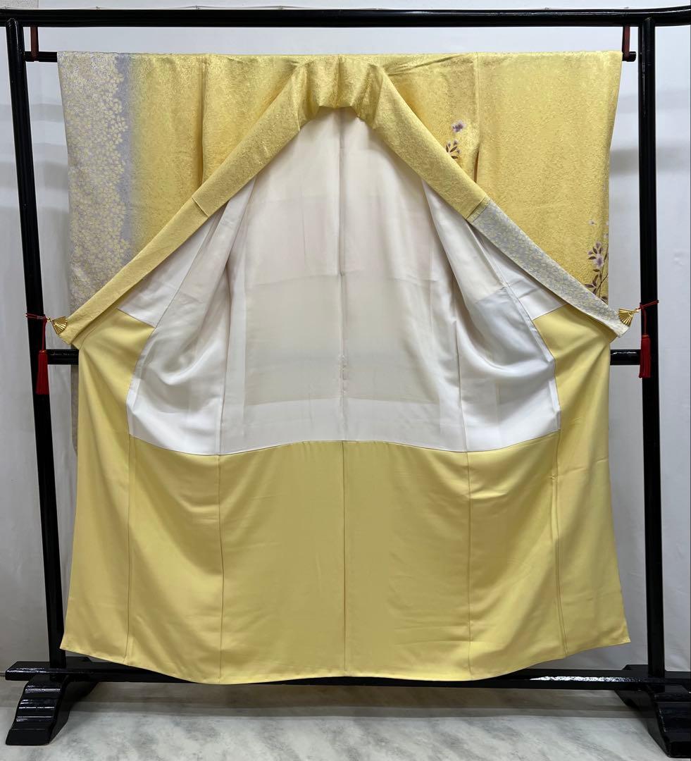 振り袖　フルセット　小柄な方に♪ 正絹長襦袢付　イエロー　桜　成人式　649