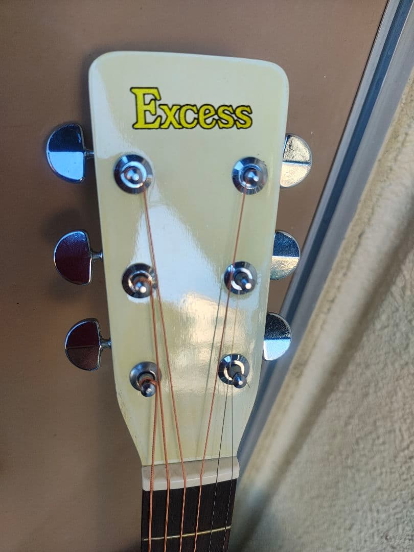 経年 超美品 昭和レトロ 白いギター Excess W-1300 PU付エレアコ