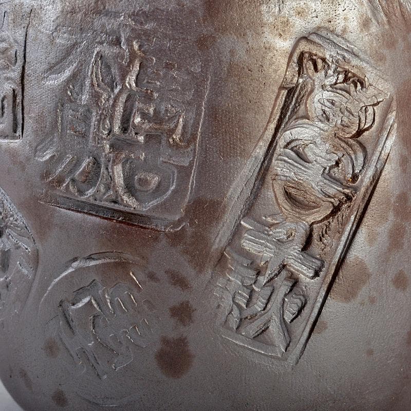 煎茶道具　萬古焼　白雲造　型萬古　遊環　横手急須　共箱　M　R7099