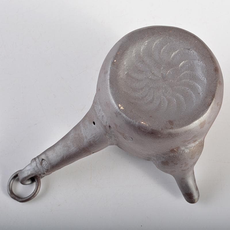 煎茶道具　萬古焼　白雲造　型萬古　遊環　横手急須　共箱　M　R7099