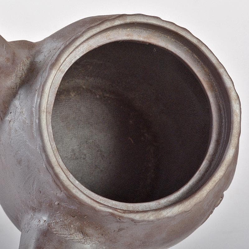 煎茶道具　萬古焼　白雲造　型萬古　遊環　横手急須　共箱　M　R7099