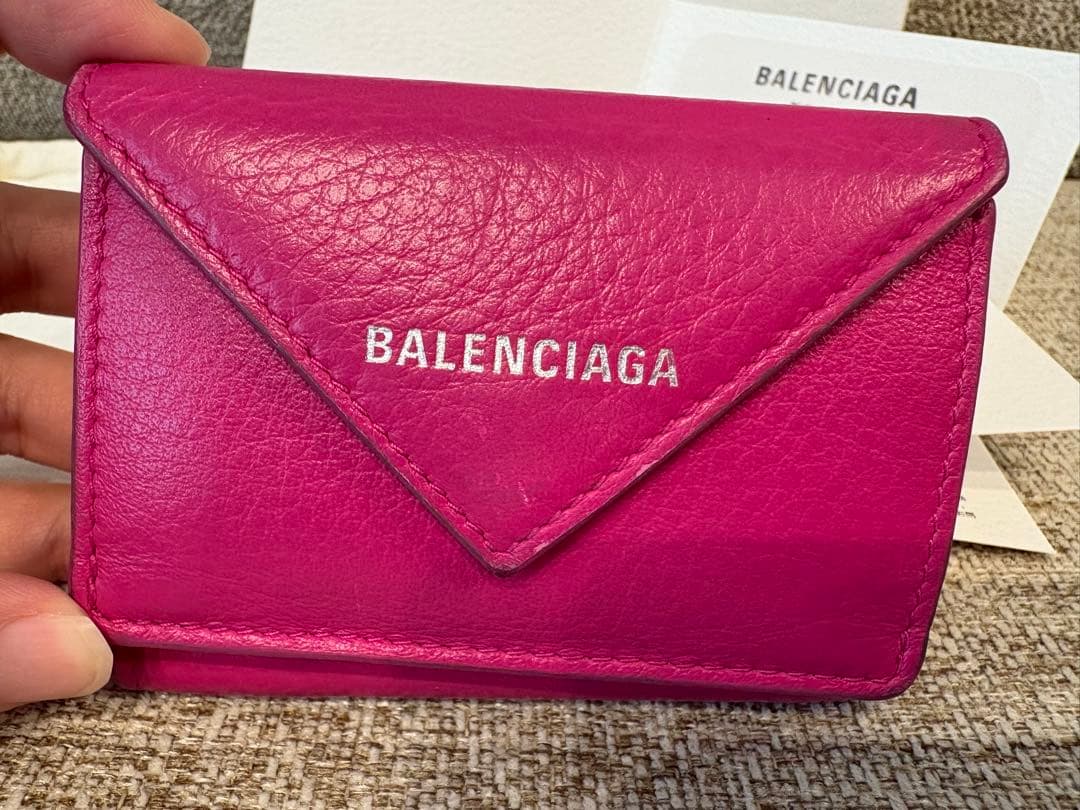 こじろうさん専用BALENCIAGA 三つ折り財布 ピンク　ミニ財布