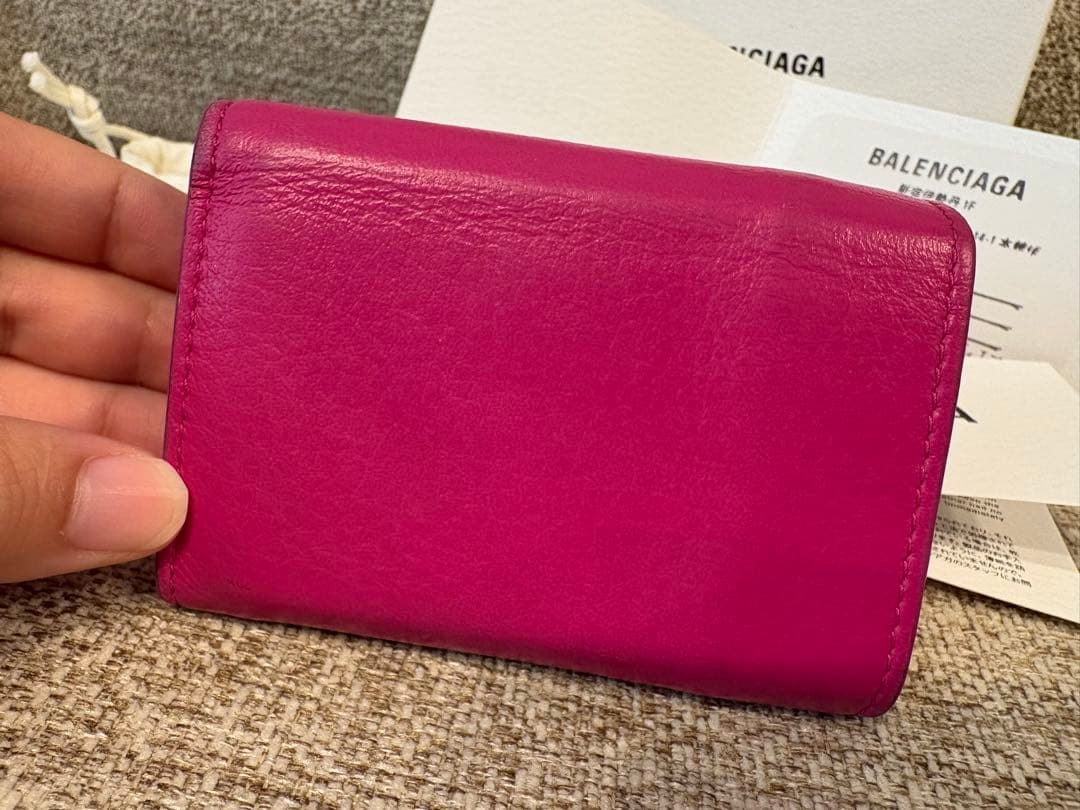 こじろうさん専用BALENCIAGA 三つ折り財布 ピンク　ミニ財布