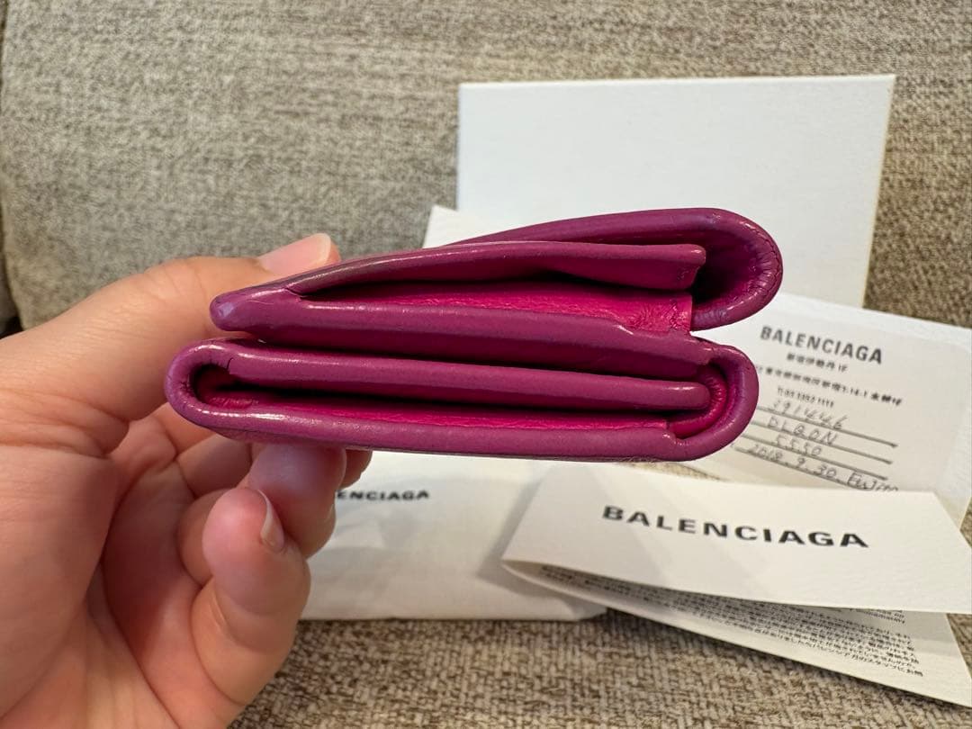 こじろうさん専用BALENCIAGA 三つ折り財布 ピンク　ミニ財布