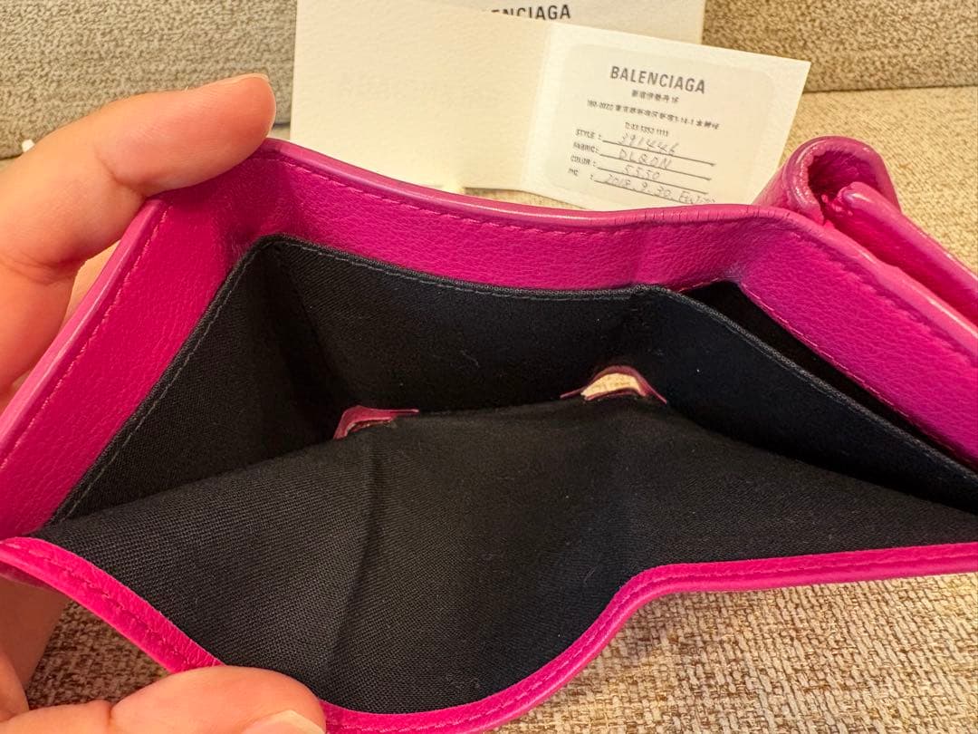 こじろうさん専用BALENCIAGA 三つ折り財布 ピンク　ミニ財布