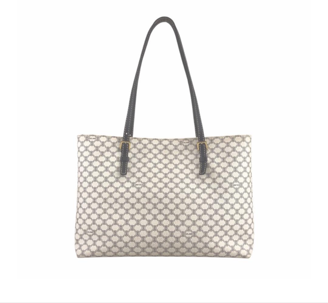 CELINE セリーヌ　ヴィンテージ　マカダム　ハニカムパターントートバッグ