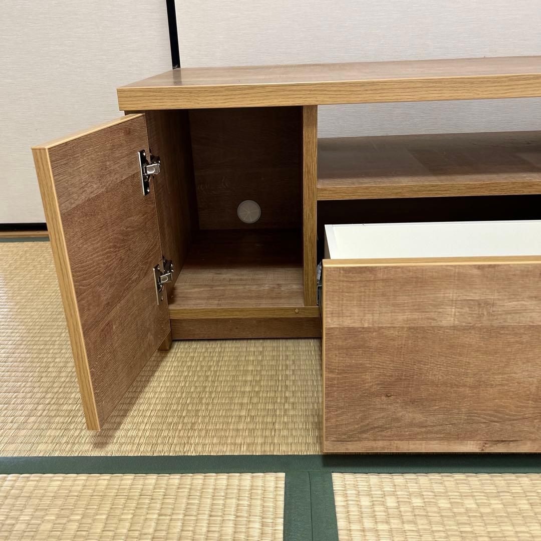 ブラウン木製テレビ台 引き出し付き