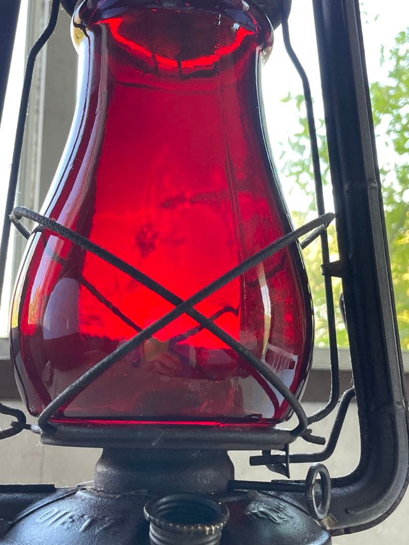 アンティーク　ランタン　デイツ　レッド　オイル　ランプ　100年　アメリカ　レア