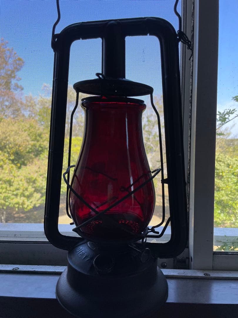 アンティーク　ランタン　デイツ　レッド　オイル　ランプ　100年　アメリカ　レア