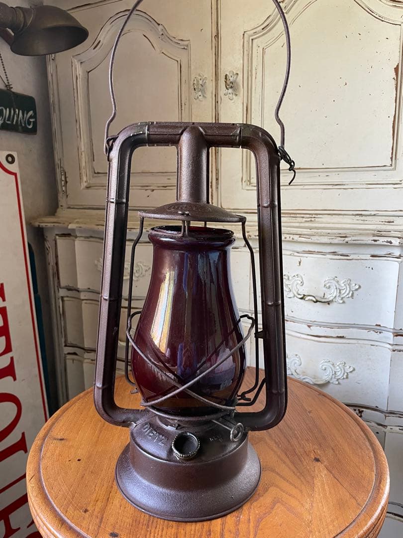 アンティーク　ランタン　デイツ　レッド　オイル　ランプ　100年　アメリカ　レア