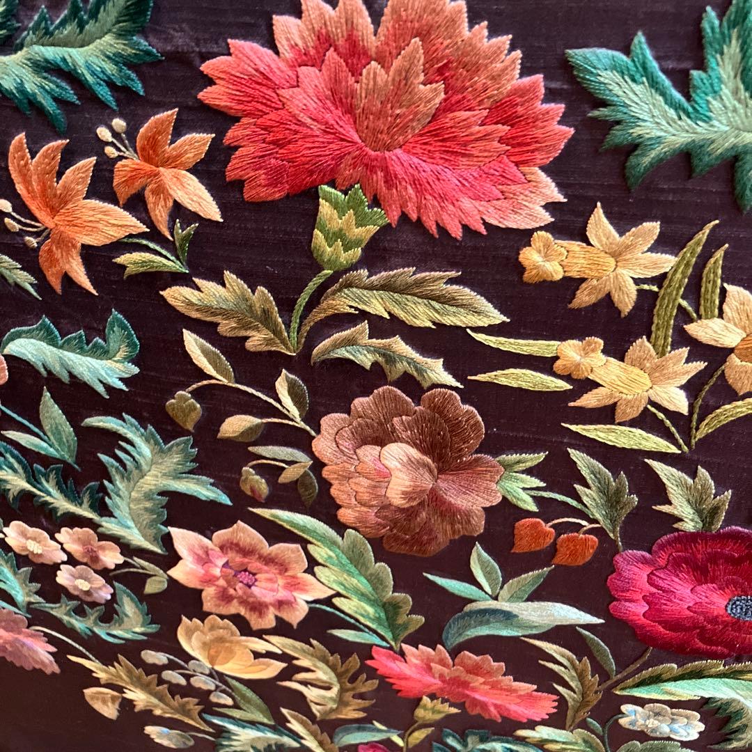 花柄刺繍 木製パーテーション