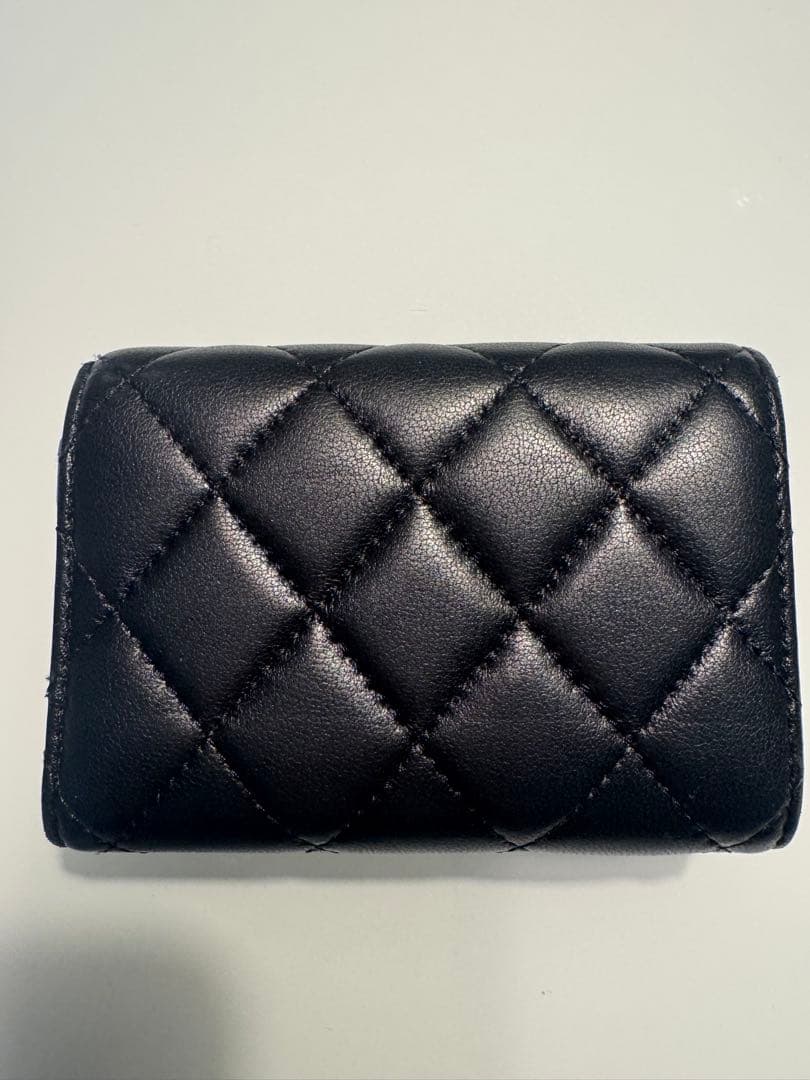 K*様 CHANEL キルティング ブラック 三つ折り財布