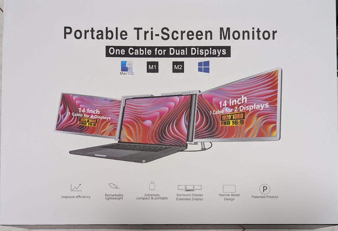 A*e様 14インチ デュアル モバイルモニター トリスクリーン ポータブルモニ