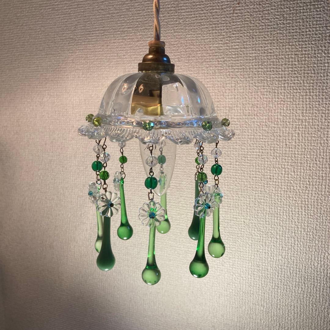 ミニシャンデリア　1920年（大きめ）　フランスアンティーク　シェード