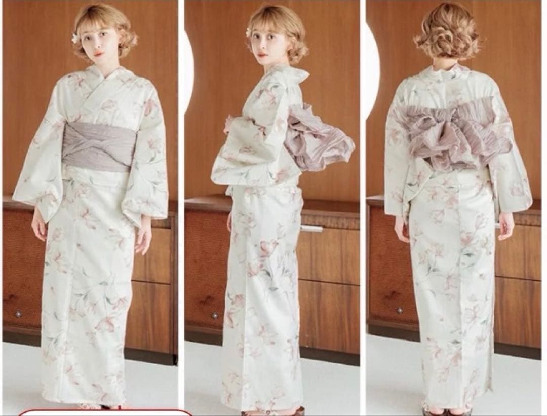 DITA　水彩の花月あそび　浴衣・帯・下駄・髪飾りセット