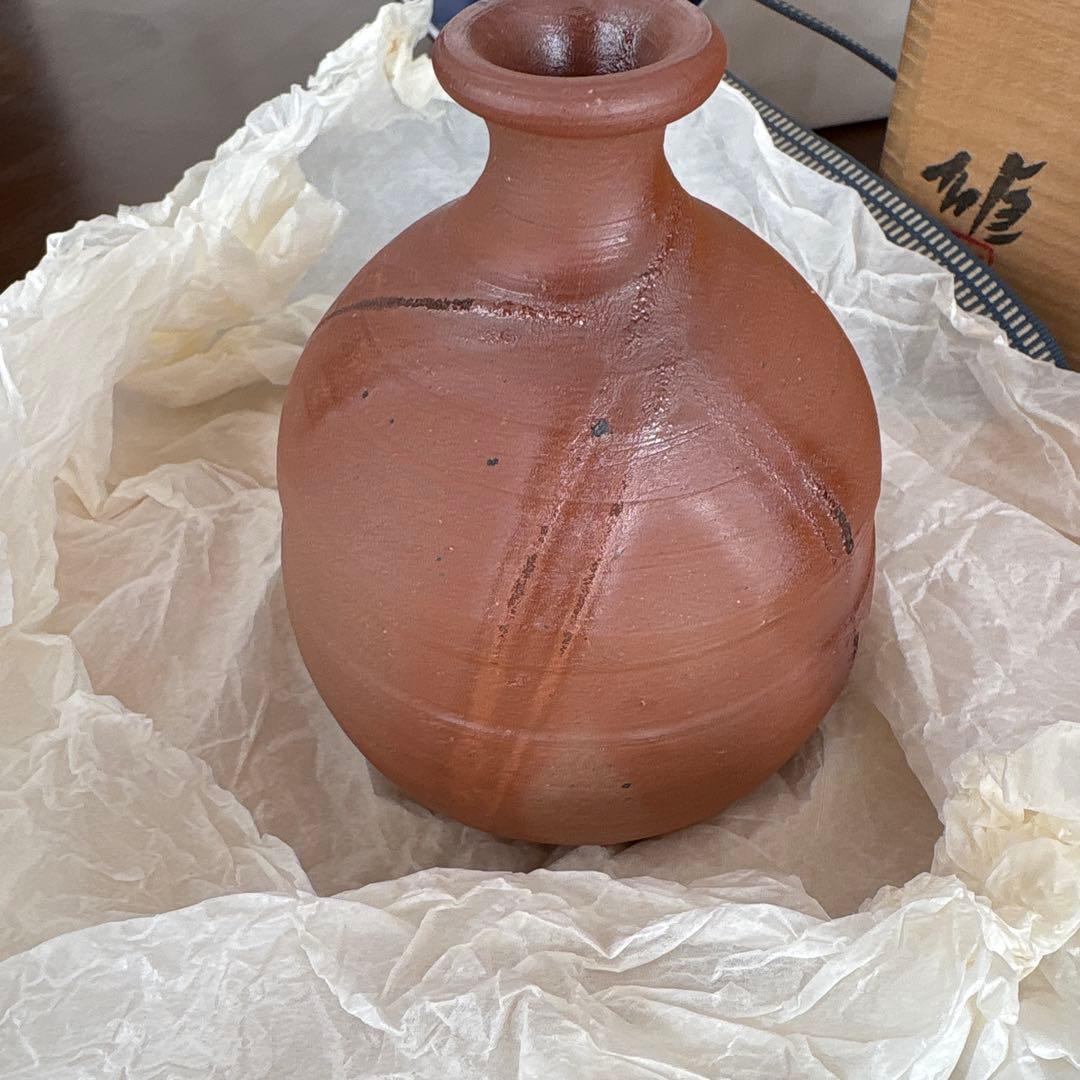 人間国宝　藤原雄作　木箱付き　花瓶　壺