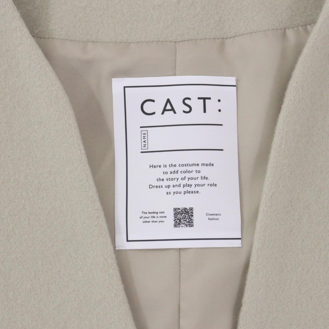【ちゃおりん】CAST: キャストコロン Vネックノーカラーコート M