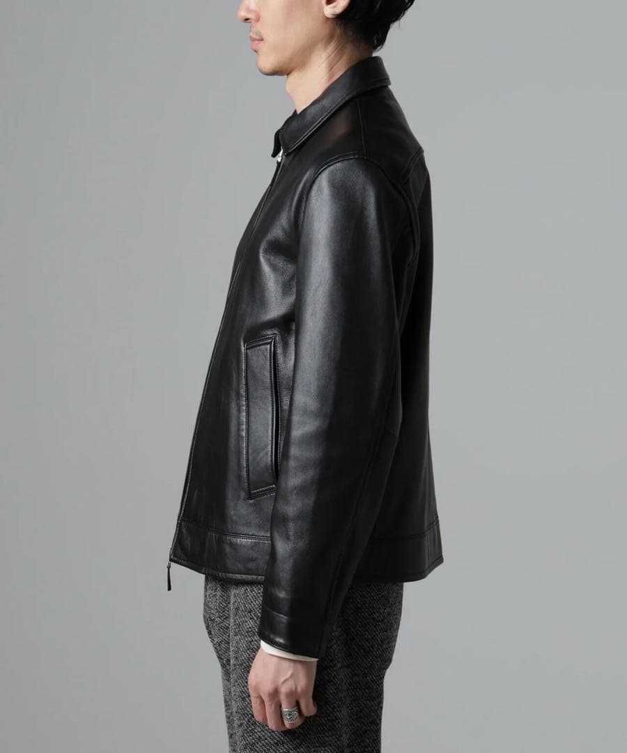 新品　ライトラムナッパシングルライダース　nano universe 羊革