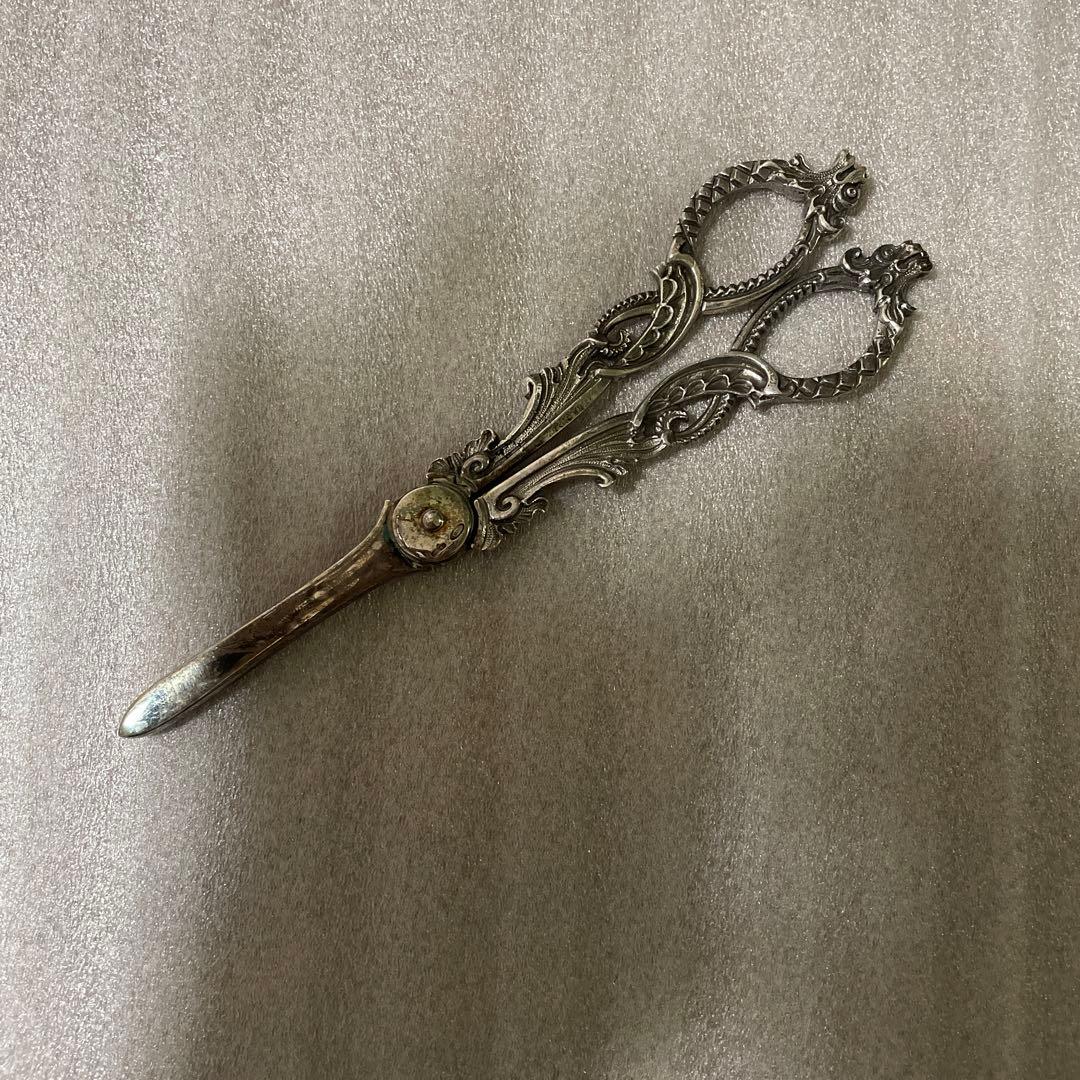 アンティーク装飾的な銀製ハサミ 67.5g