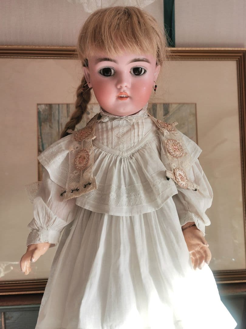 アンティークフランス 付け襟＆ウェストベルト ヴァレンシエンヌ＆花刺繍アップリケ