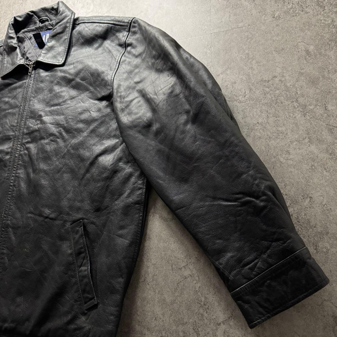 【90s vintage】OLD GAP 3L シングルライダース　レザー 本革