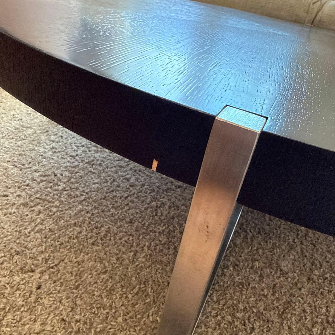 円形黒木製テーブル 金属脚付き　アクタス　ACTUS ローテーブル　MAXXA