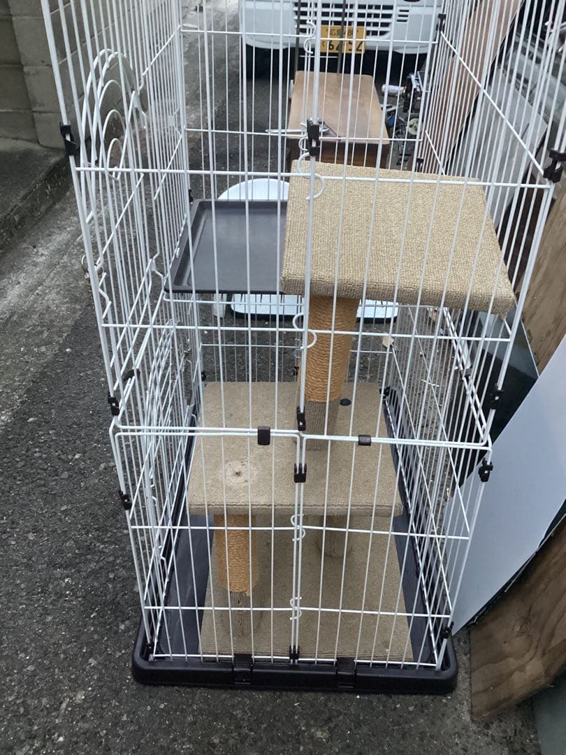 キャットタワー inペットゲージ屋根付き キャットゲージ 組立て品