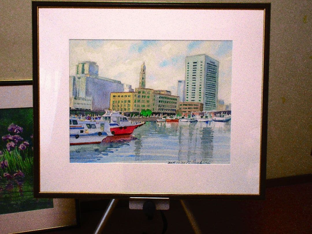 水彩画 港の風景 2018年作横浜税関