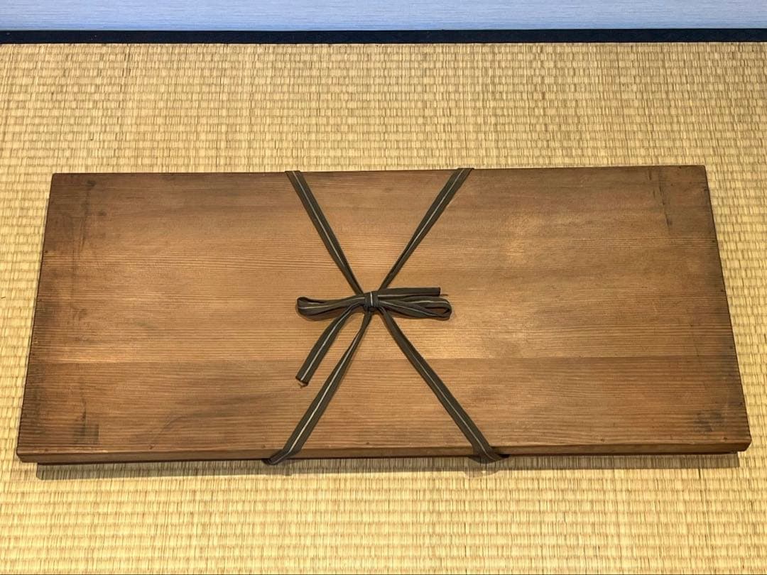 塗師 橘屋友七 希少作 真塗 長板 共箱 炉・風炉用 共箱 茶道具 江戸〜明治