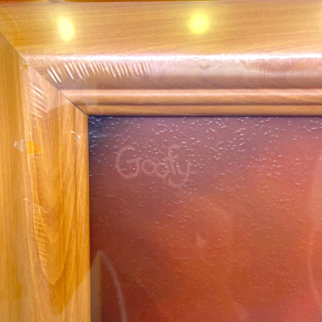 新品★グーフィー Goofy 油絵風 額縁 絵 絵画 木製 シック★ディズニー