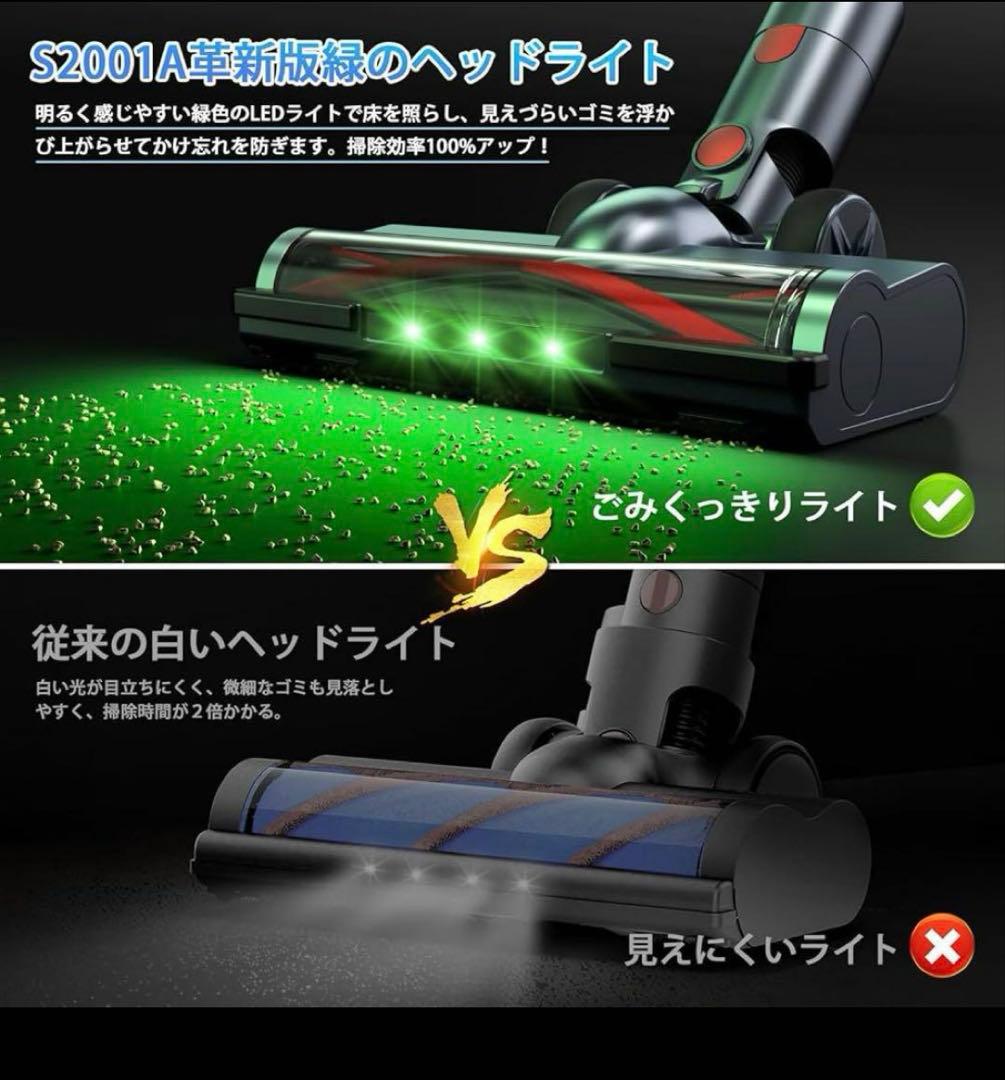 【新品未使用】コードレス掃除機 LEDライト付＆50Kpa強力吸引＆自立式