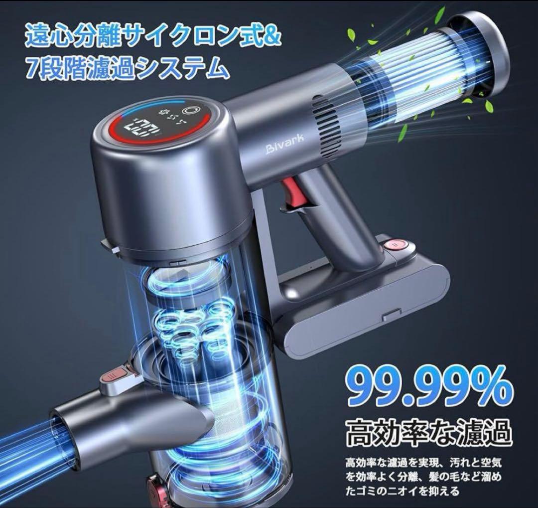 【新品未使用】コードレス掃除機 LEDライト付＆50Kpa強力吸引＆自立式